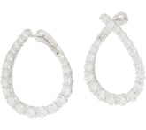 Diamonique Graduated Swirl Earrings, Sterling Silver